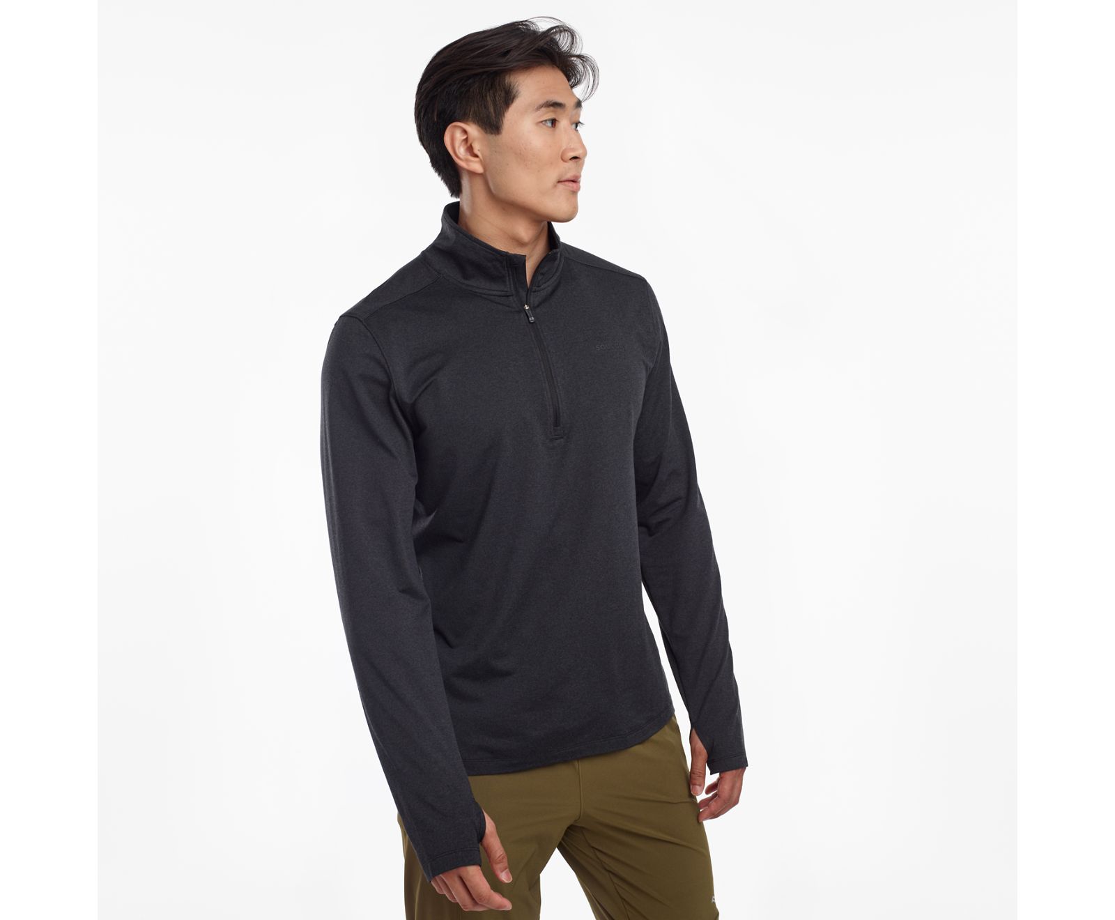 Men\'s Saucony Sunday 1/4 Zip Jackets Black | Singapore 678WNBY